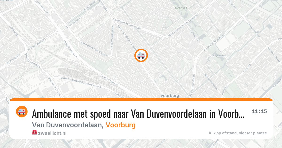 Ambulance met spoed naar Van Duvenvoordelaan in Voorburg — 6 aug 2026