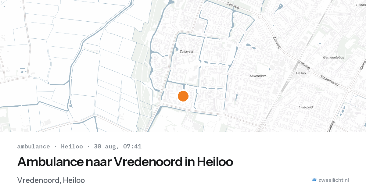 Ambulance naar Vredenoord in Heiloo — 30 aug 2026