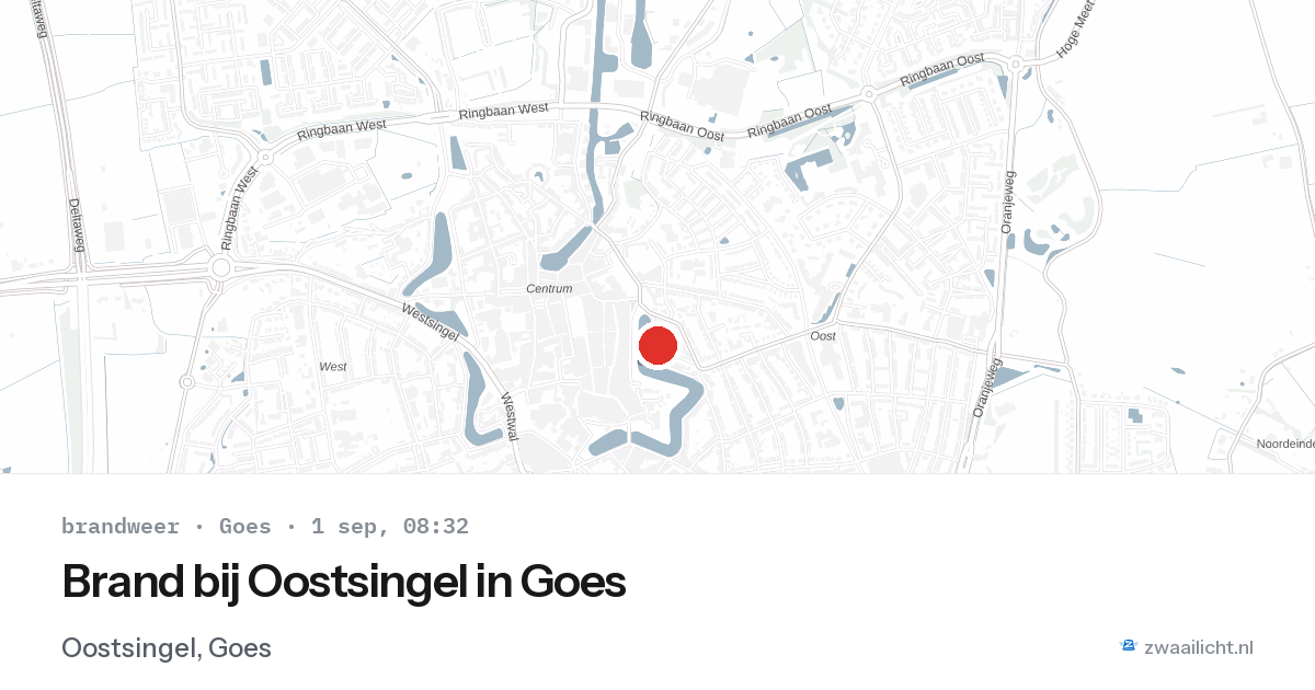 Brand bij Oostsingel in Goes — 1 sep 2026