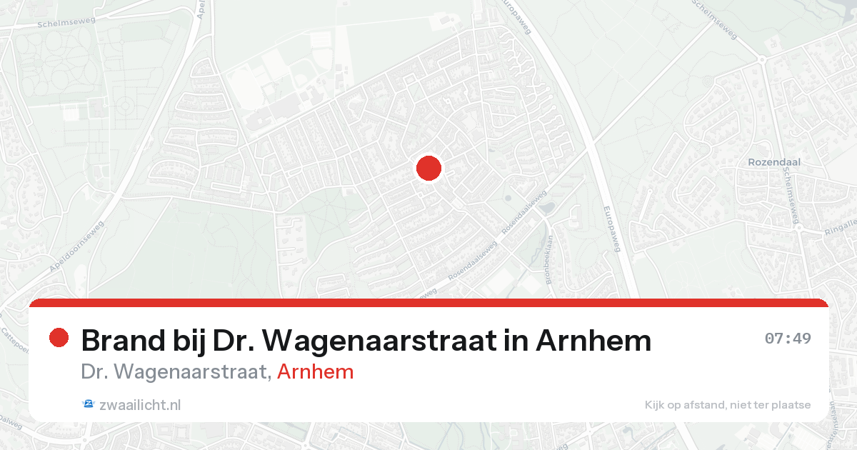 Brand bij Dr. Wagenaarstraat in Arnhem — 22 aug 2026