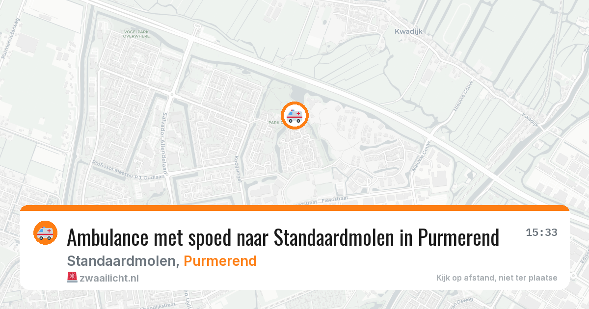 Ambulance met spoed naar Standaardmolen in Purmerend — 8 mei 2026