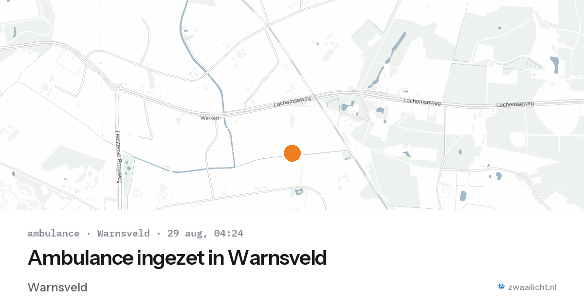 Ambulance ingezet in Warnsveld — 29 aug 2026