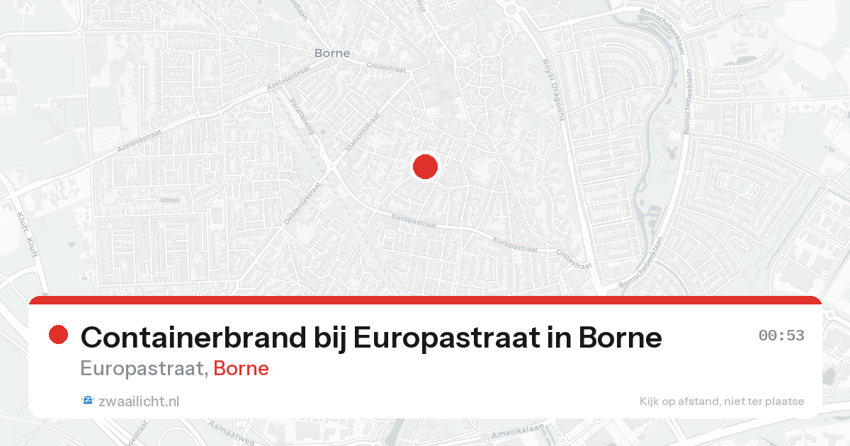 Containerbrand bij Europastraat in Borne — 22 aug 2026