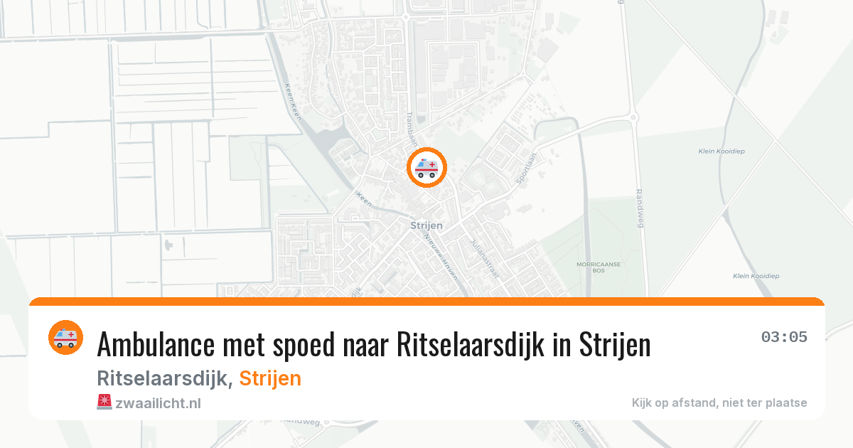Ambulance met spoed naar Ritselaarsdijk in Strijen — 31 mrt 2026