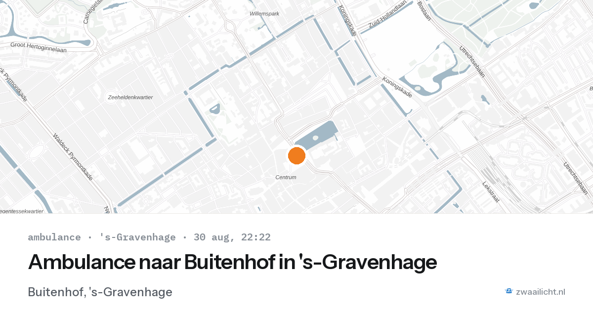 Ambulance naar Buitenhof in 's-Gravenhage — 30 aug 2026