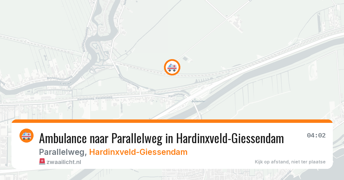 Ambulance naar Parallelweg in Hardinxveld-Giessendam — 31 mei 2026