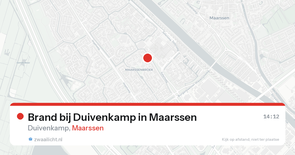 Brand bij Duivenkamp in Maarssen — 22 aug 2026