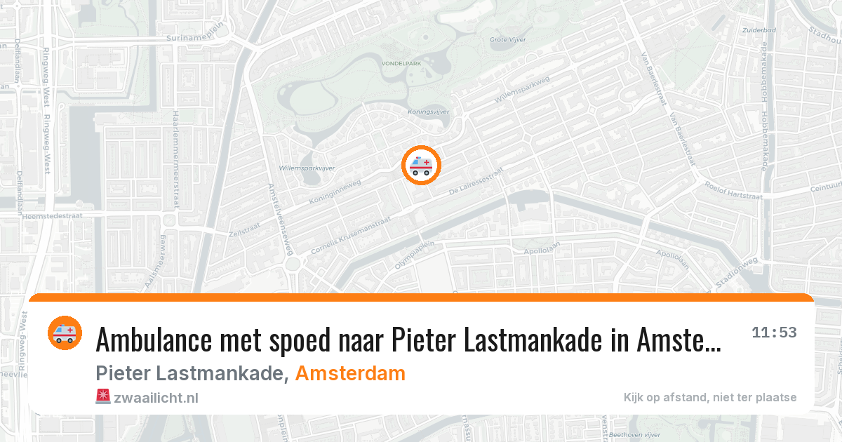 Ambulance met spoed naar Pieter Lastmankade in Amsterdam — 9 mrt 2026