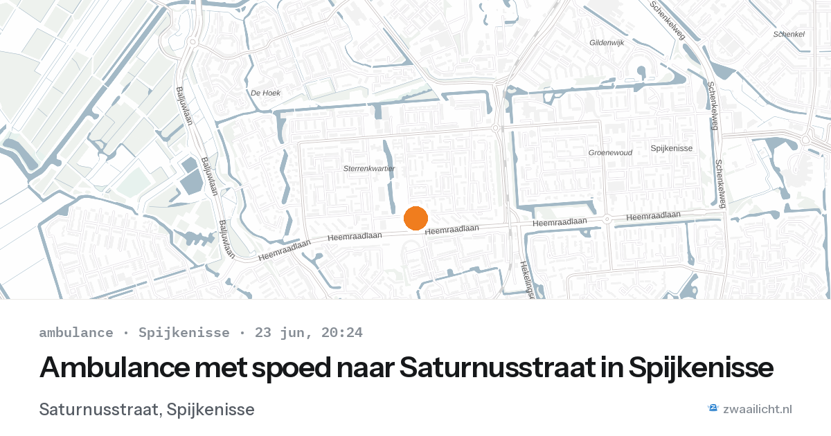 Ambulance met spoed naar Saturnusstraat in Spijkenisse — 23 jun 2026
