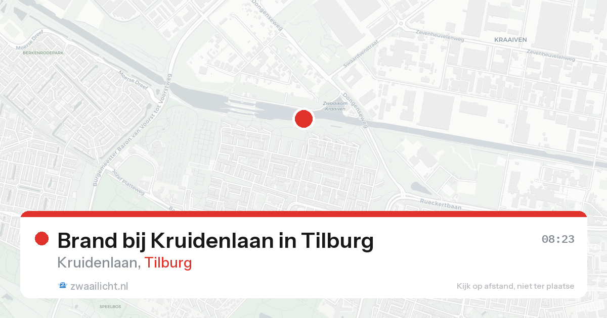Brand bij Kruidenlaan in Tilburg — 25 aug 2026