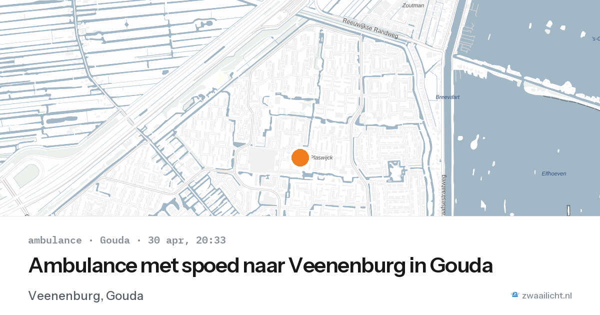 Ambulance met spoed naar Veenenburg in Gouda — 30 apr 2026