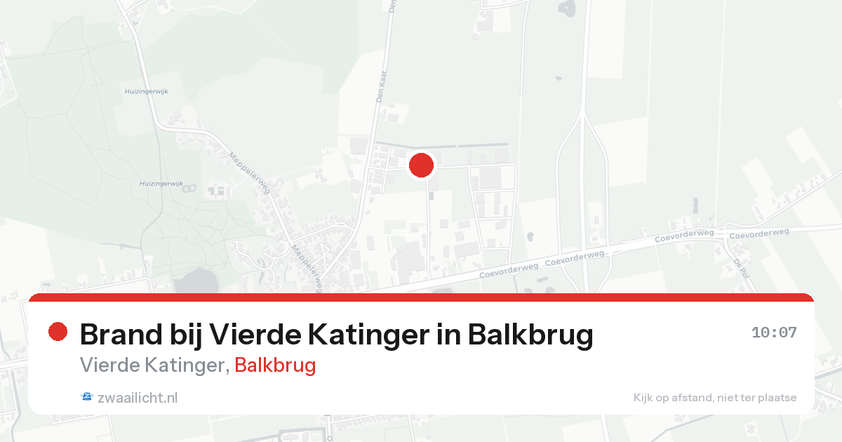 Brand bij Vierde Katinger in Balkbrug — 19 aug 2026