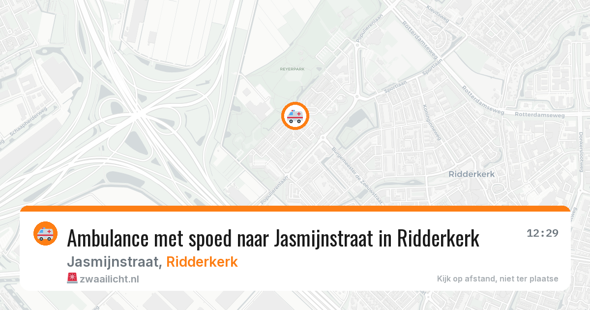 Ambulance met spoed naar Jasmijnstraat in Ridderkerk — 2 jul 2026