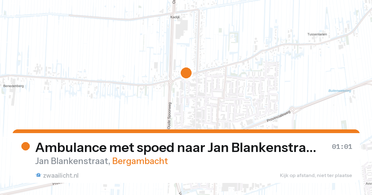 Ambulance met spoed naar Jan Blankenstraat in Bergambacht — 25 aug 2026