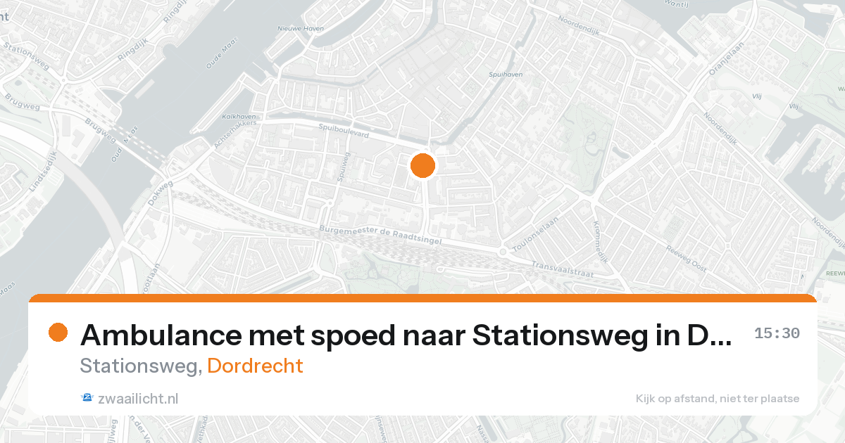 Ambulance met spoed naar Stationsweg in Dordrecht — 17 aug 2026