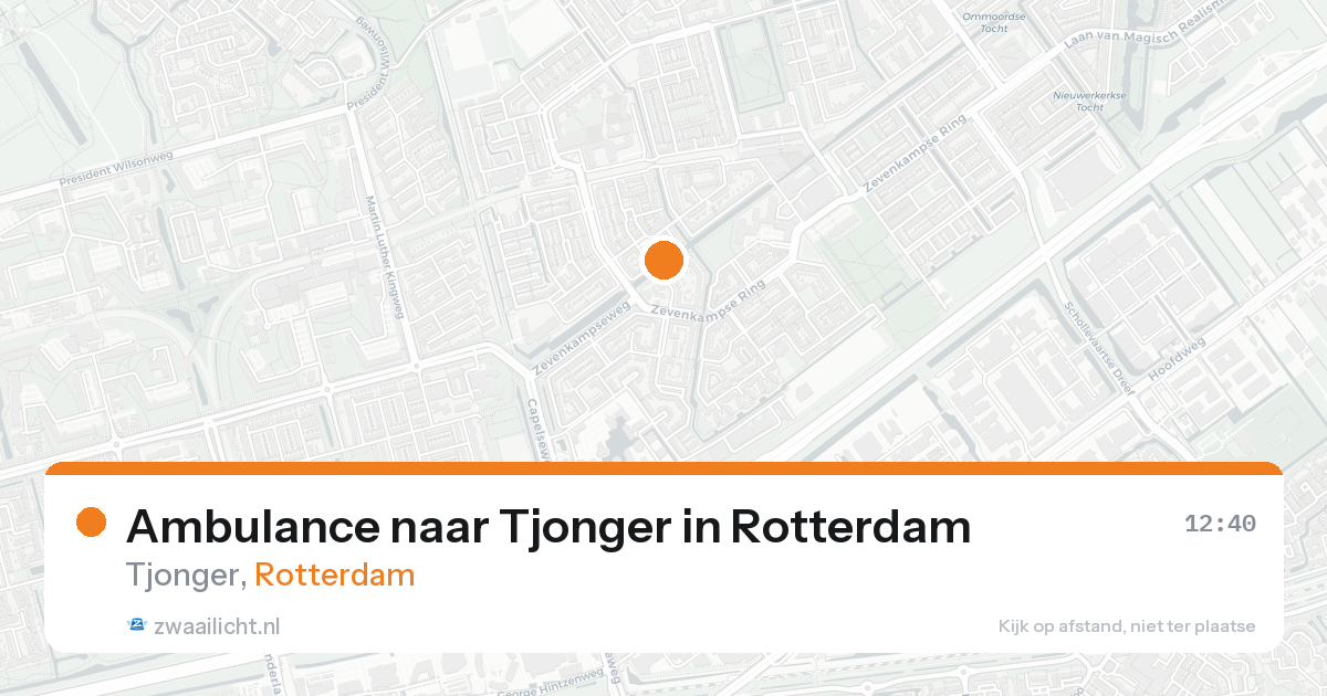 Ambulance naar Tjonger in Rotterdam — 16 aug 2026