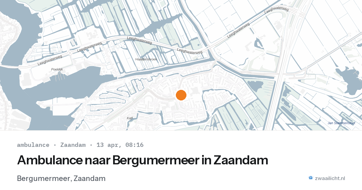 Ambulance naar Bergumermeer in Zaandam — 13 apr 2026