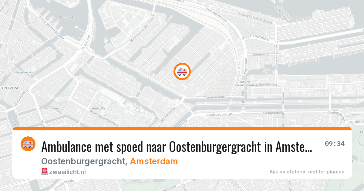 Ambulance met spoed naar Oostenburgergracht in Amsterdam — 12 jun 2026