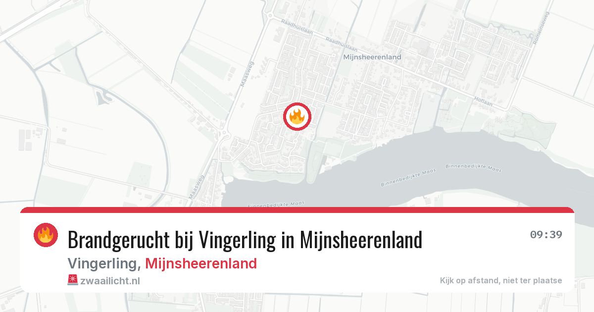 Brandgerucht bij Vingerling in Mijnsheerenland — 18 jun 2026
