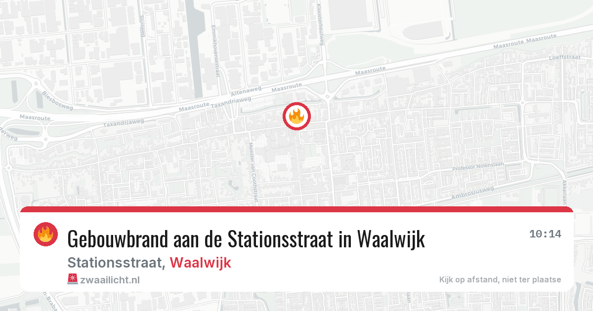 Gebouwbrand aan de Stationsstraat in Waalwijk — 19 mei 2026