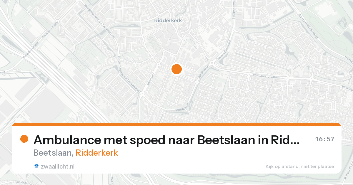 Ambulance met spoed naar Beetslaan in Ridderkerk — 25 aug 2026