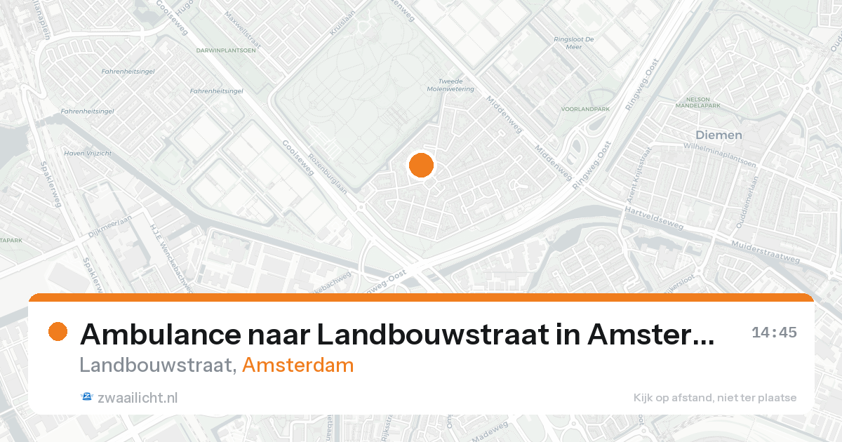 Ambulance naar Landbouwstraat in Amsterdam — 24 mei 2026