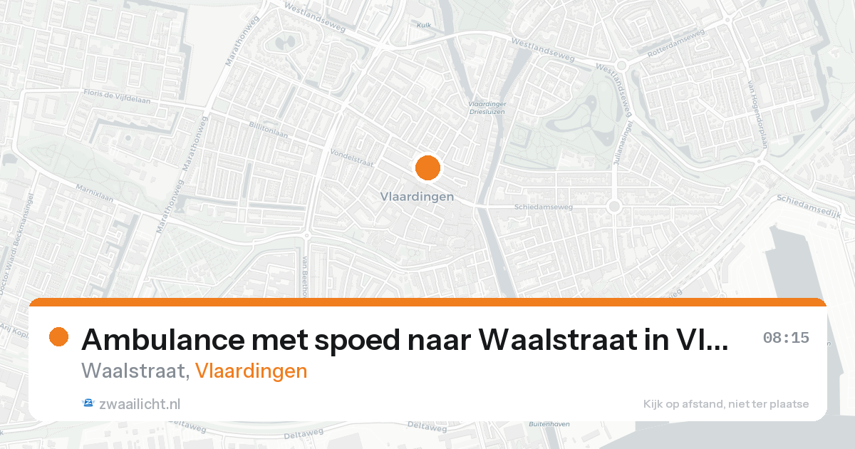 Ambulance met spoed naar Waalstraat in Vlaardingen — 25 aug 2026