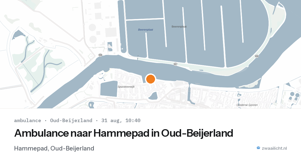 Ambulance naar Hammepad in Oud-Beijerland — 31 aug 2026