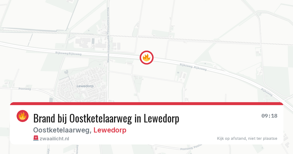 Brand bij Oostketelaarweg in Lewedorp — 28 jul 2026
