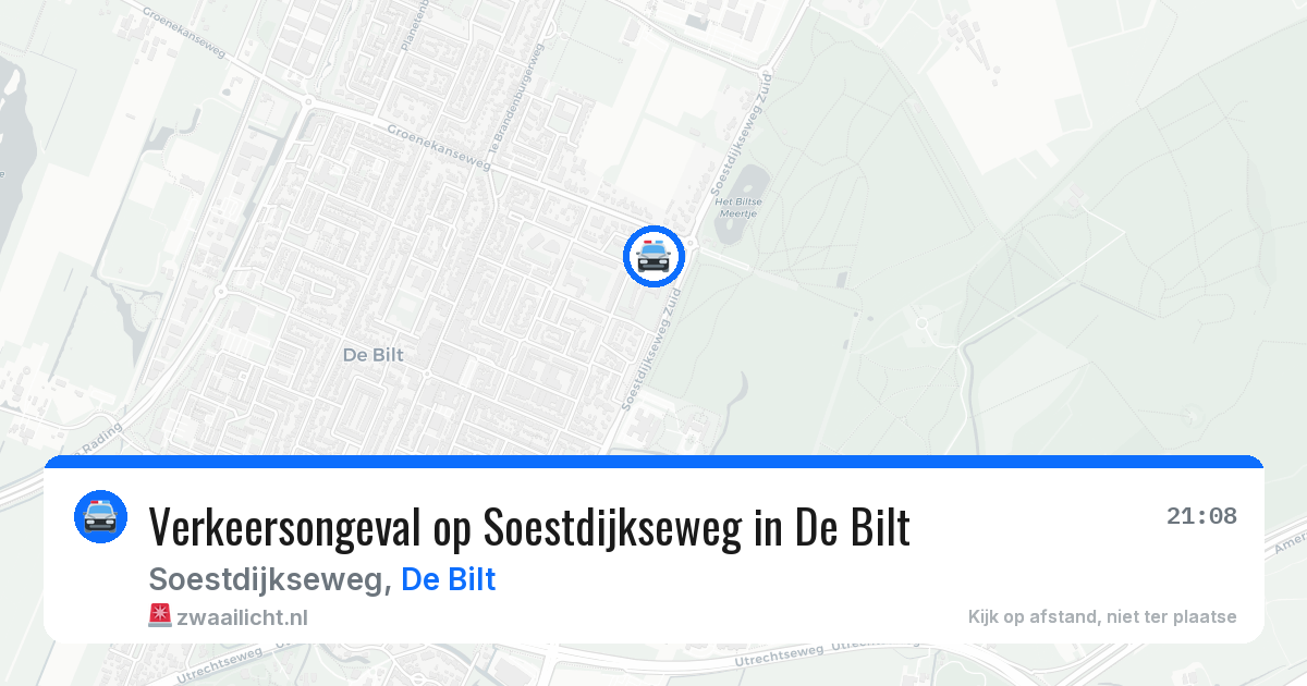 Verkeersongeval op Soestdijkseweg in De Bilt — 22 jul 2026