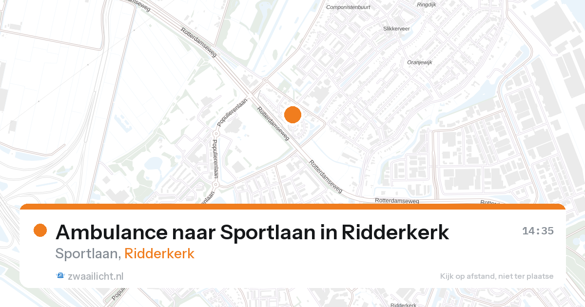 Ambulance naar Sportlaan in Ridderkerk — 17 jul 2026