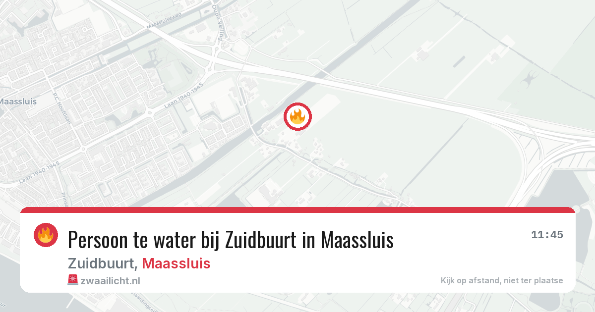 Persoon te water bij Zuidbuurt in Maassluis — 11 aug 2026