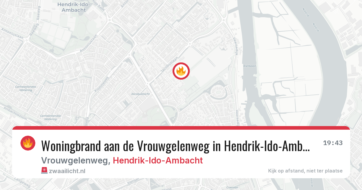 Woningbrand aan de Vrouwgelenweg in Hendrik-Ido-Ambacht — 12 jun 2026