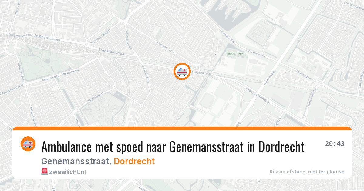 Ambulance met spoed naar Genemansstraat in Dordrecht — 4 aug 2026