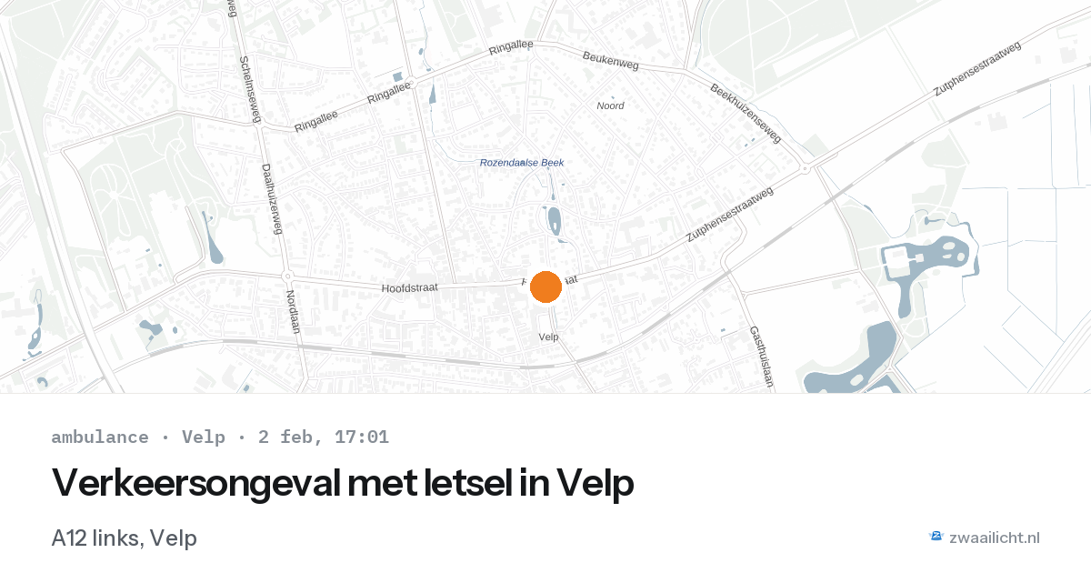 Verkeersongeval met letsel in Velp — 2 feb 2026