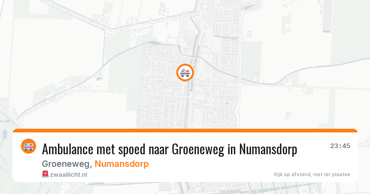 Ambulance met spoed naar Groeneweg in Numansdorp — 8 aug 2026