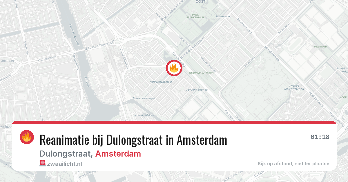 Reanimatie bij Dulongstraat in Amsterdam — 19 jul 2026
