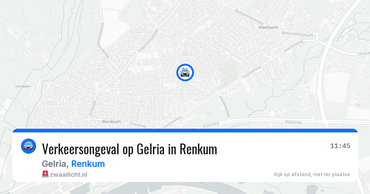 Verkeersongeval op Gelria in Renkum — 9 jul 2026