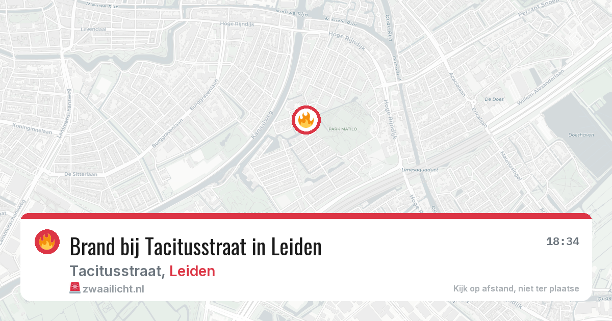 Brand bij Tacitusstraat in Leiden — 18 mrt 2026
