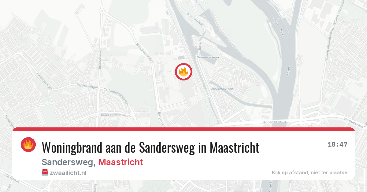 Woningbrand aan de Sandersweg in Maastricht — 22 apr 2026