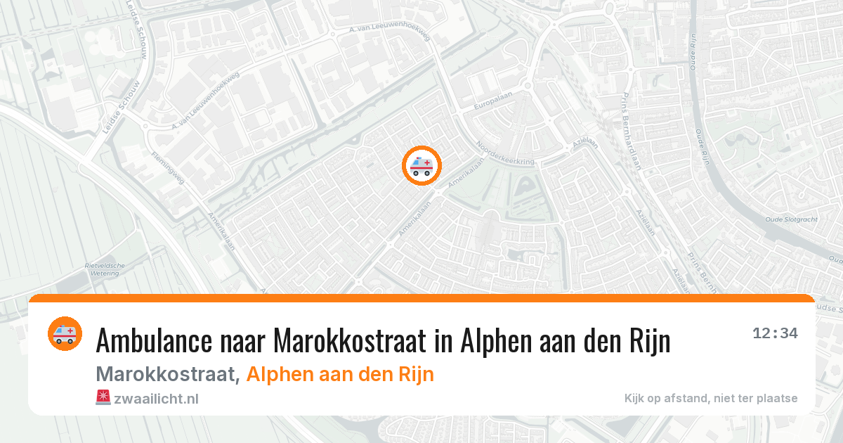 Ambulance naar Marokkostraat in Alphen aan den Rijn — 8 feb 2026