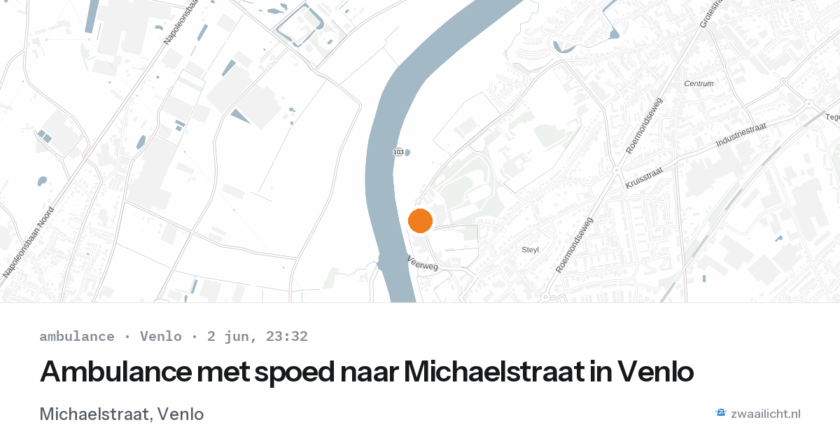 Ambulance met spoed naar Michaelstraat in Venlo — 2 jun 2026