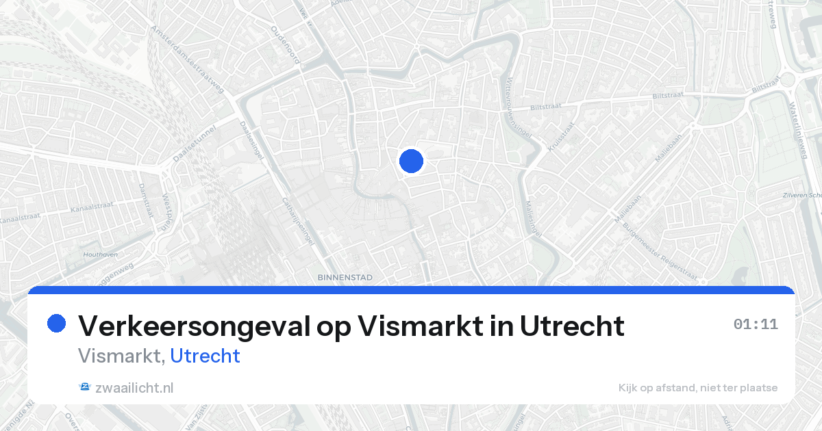 Verkeersongeval op Vismarkt in Utrecht — 19 aug 2026