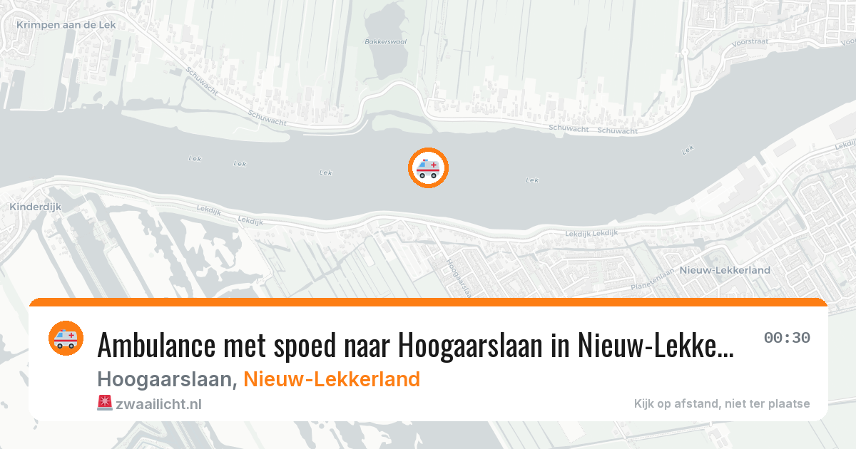 Ambulance met spoed naar Hoogaarslaan in Nieuw-Lekkerland — 26 apr 2026