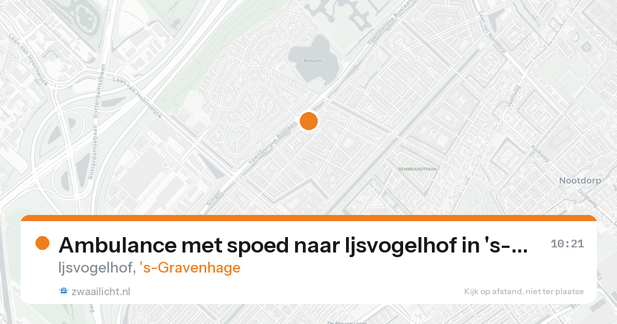 Ambulance met spoed naar Ijsvogelhof in 's-Gravenhage — 25 aug 2026