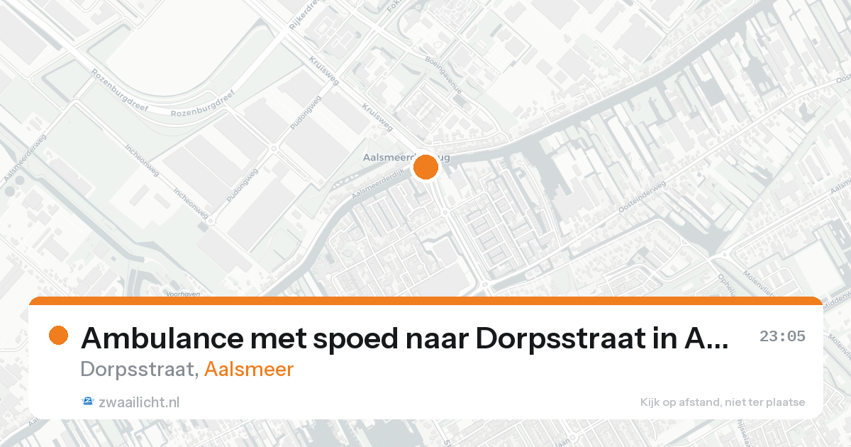Ambulance met spoed naar Dorpsstraat in Aalsmeer — 17 aug 2026