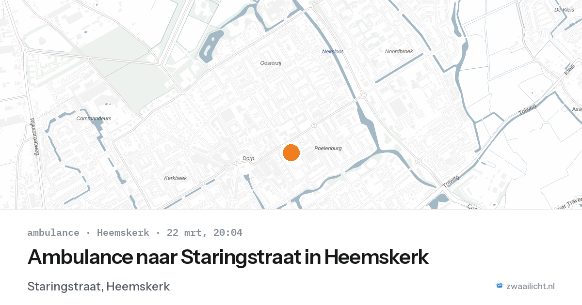 Ambulance naar Staringstraat in Heemskerk — 22 mrt 2026