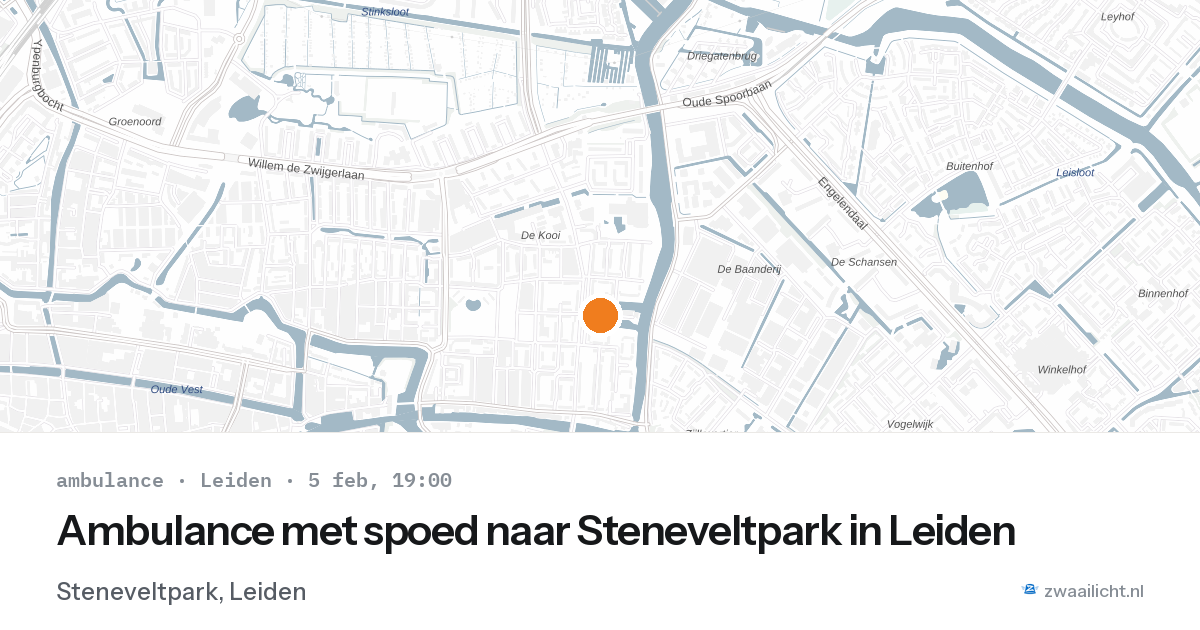 Ambulance met spoed naar Steneveltpark in Leiden — 5 feb 2026