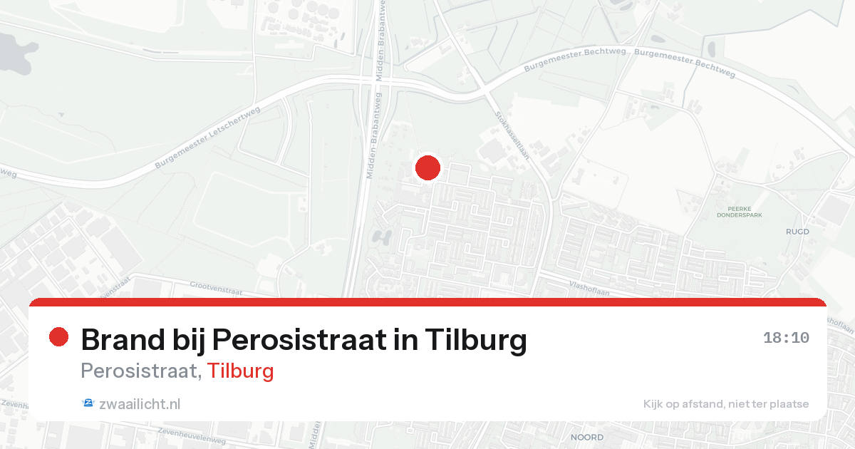 Brand bij Perosistraat in Tilburg — 22 aug 2026