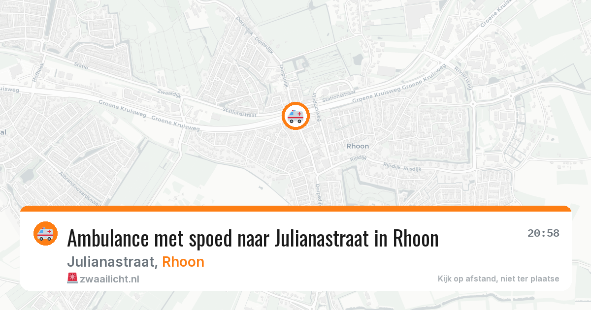 Ambulance met spoed naar Julianastraat in Rhoon — 20 jul 2026